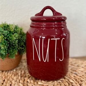 Rae Dunn Nuts Baby Canister Burgundy